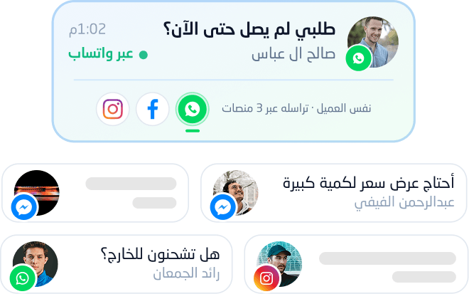 Are customer messages distributed between multiple accounts and platforms?